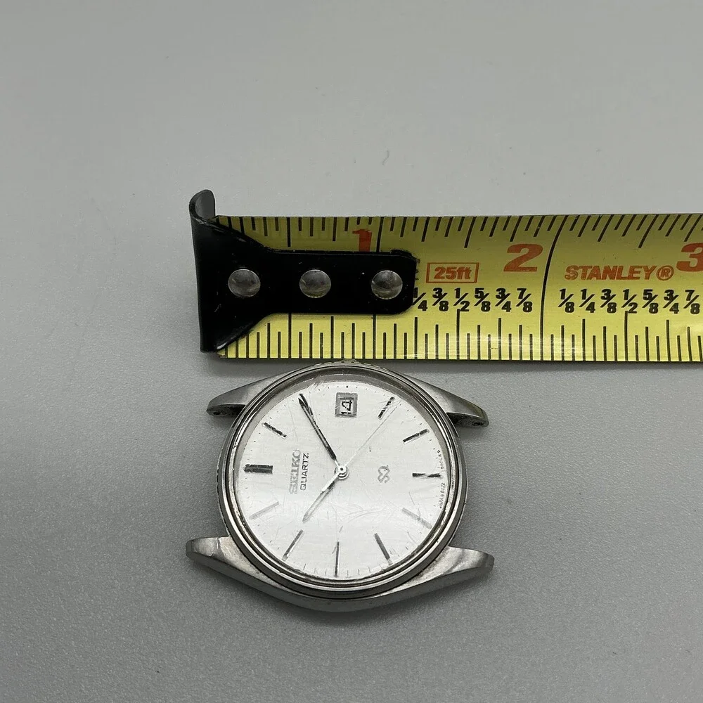 Vintage Seiko 8222-8029 Mens Watch 34mm Silver Tone Date For Parts Not Running